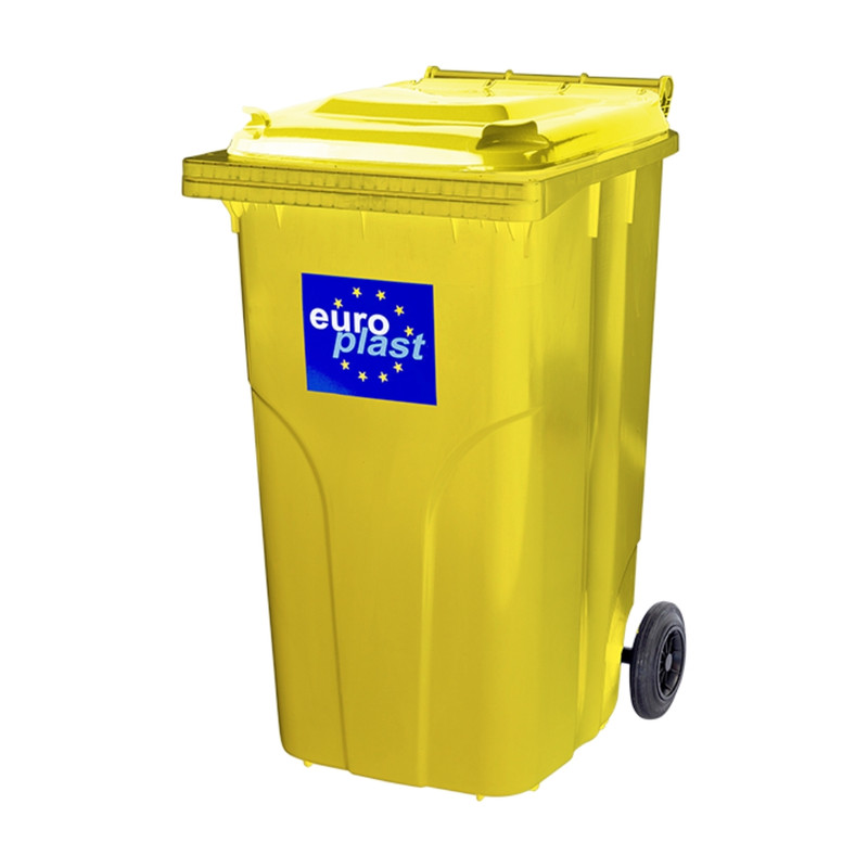 Сміттєвий бак EUROPLAST пластиковий жовтий 240 л